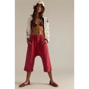Free People We The Free Maven Crop Harem Pants Mid Rise Beach Cotton M -8 285579